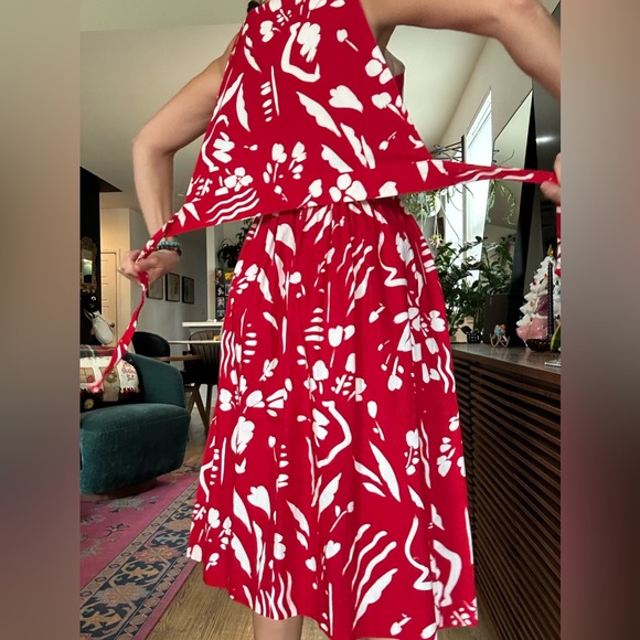 1960’s Lanz Patterned Dress; Vintage Fit and flare Floral MIDI Dress w pockets S - Picture 10 of 13